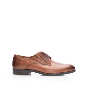 Pantofi eleganţi bărbaţi din piele naturală, Leofex - 999 Cognac Box ieftini
