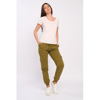 Pantaloni cargo din amestec de bumbac