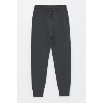 Pantaloni de trening din amestec de bumbac cu snur de ajustare