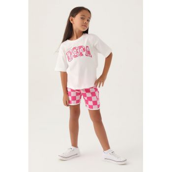 Set de pantaloni scurti si tricou cu logo