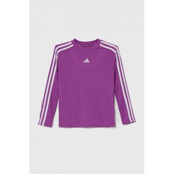 adidas longsleeve copii J TR-ES 3S LS culoarea violet, IW0847