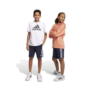 adidas pantaloni scurți din bumbac pentru copii U 3SN SHO culoarea albastru marin, cu imprimeu, HY4717