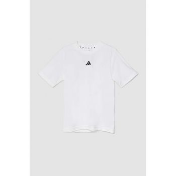 adidas tricou copii J TR-ES T culoarea alb, cu imprimeu, IW0853