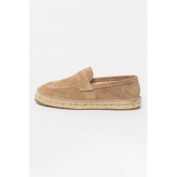 Pantofi loafer uni de piele intoarsa