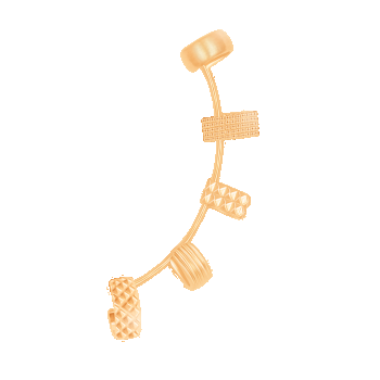 Cercei tip ear cuff Multi Etno de 5.3 cm, dreapta, placat cu aur, Lilou