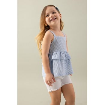 Bluza de bumbac cu model in dungi - fara maneci