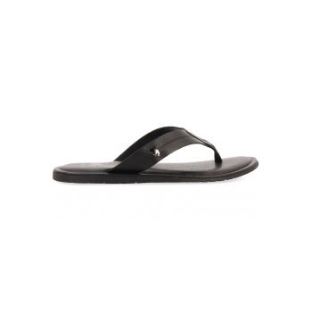 Papuci flip-flop de piele cu logo