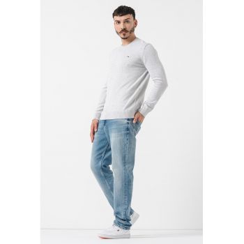 Pulover slim fit din bumbac organic