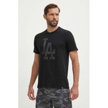 47 brand tricou din bumbac MLB Los Angeles Dodgers barbati, culoarea negru, cu imprimeu, BB012TEMIME601215JK