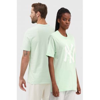 47 brand tricou din bumbac MLB New York Yankees culoarea verde, cu imprimeu, BB017TEMIME617763B0