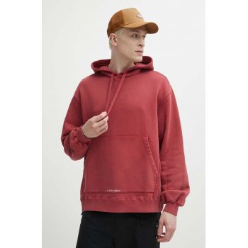 A-COLD-WALL* hanorac de bumbac Cubist Hoodie barbati, culoarea bordo, cu glugă, cu imprimeu, ACWMW173