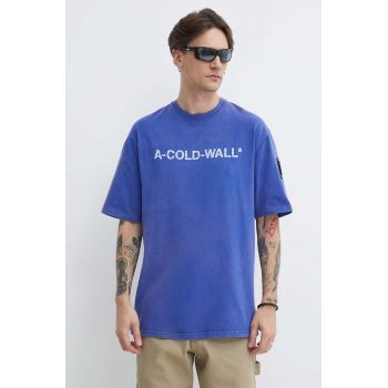 A-COLD-WALL* tricou din bumbac Overdye Logo T-Shirt barbati, cu imprimeu, ACWMTS186