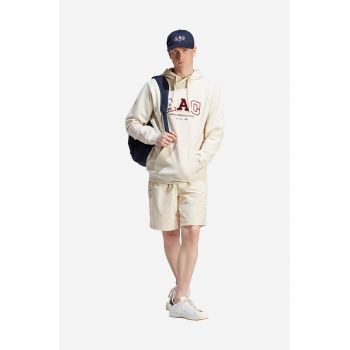 adidas Originals hanorac de bumbac adidas Originals Metro AAC Hood IC8382 bărbați, culoarea bej, cu glugă, cu imprimeu IC8382-cream