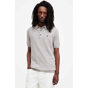 AllSaints polo de bumbac AUBREY SS culoarea gri, neted, M020KA