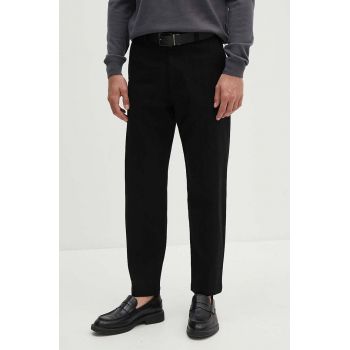 BOSS pantaloni barbati, culoarea negru, mulata, 50519117