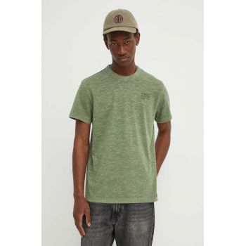 G-Star Raw tricou din bumbac barbati, culoarea verde, neted, D24688-B256