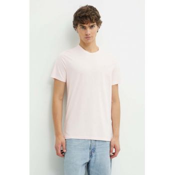 Hollister Co. tricou din bumbac barbati, culoarea roz, neted, KI324-4089