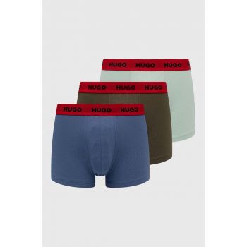 HUGO boxeri 3-pack barbati, culoarea verde, 50517878