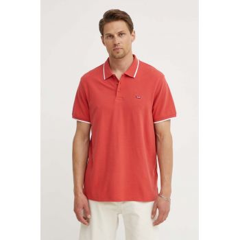 Levi's polo de bumbac culoarea rosu, neted