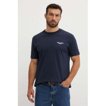 Marc O'Polo tricou din bumbac DENIM barbati, culoarea albastru marin, cu imprimeu, 5000000086