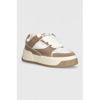 Naked Wolfe sneakers din piele culoarea bej, Kash Suede Taupe