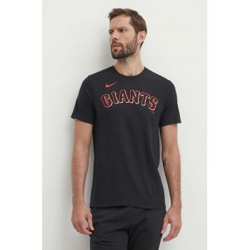 Nike tricou din bumbac San Francisco Giants barbati, culoarea negru, cu imprimeu