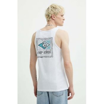 Rip Curl tricou din bumbac barbati, culoarea alb