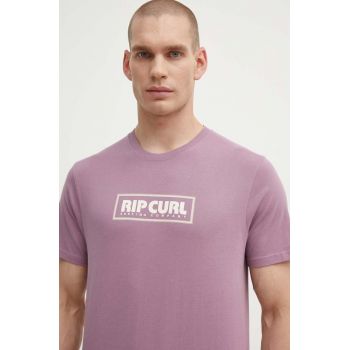 Rip Curl tricou din bumbac barbati, culoarea violet, cu imprimeu