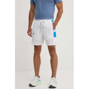 Under Armour pantaloni scurți de antrenament Baseline culoarea alb