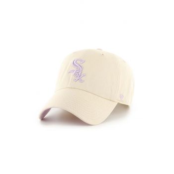 47 brand șapcă de baseball din bumbac MLB Chicago White Sox culoarea bej, cu imprimeu, BAS-DBLUN906GWS-NT03 de firma originala