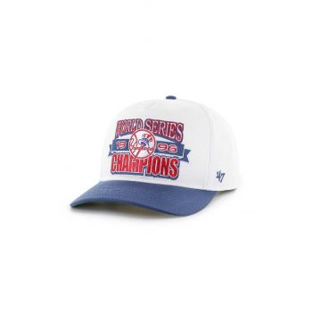 47 brand șapcă de baseball din bumbac MLB New York Yankees culoarea alb, cu imprimeu, BCWS-ARCHH17CTP-WH96 de firma originala