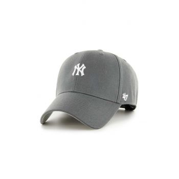 47 brand șapcă de baseball din bumbac MLB New York Yankees culoarea gri, cu imprimeu, B-BRMPS17WBP-CC de firma originala