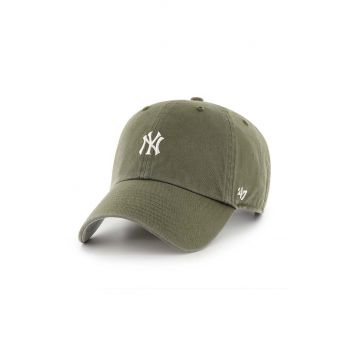 47 brand șapcă de baseball din bumbac MLB New York Yankees culoarea maro, cu imprimeu, B-BSRNR17GWS-SWA de firma originala