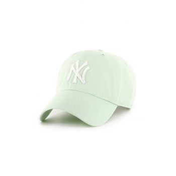 47 brand șapcă de baseball din bumbac MLB New York Yankees culoarea verde, cu imprimeu, B-NLRGW17GWS-B0 de firma originala