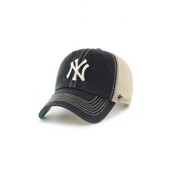 47 brand sapca MLB New York Yankees culoarea negru, cu imprimeu, B-TRWLR17GWP-BK de firma originala