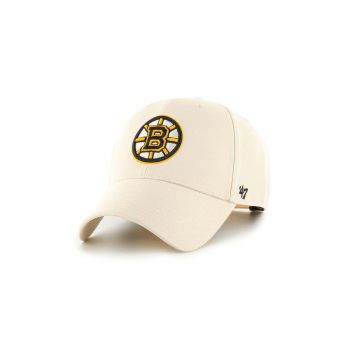 47 brand sapca NHL Boston Bruins culoarea bej, cu imprimeu, H-MVPSP01WBP-NTA de firma originala