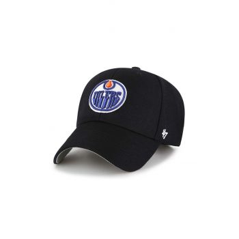 47 brand sapca NHL Edmonton Oilers culoarea negru, cu imprimeu, H-MVP06WBV-BKH de firma originala