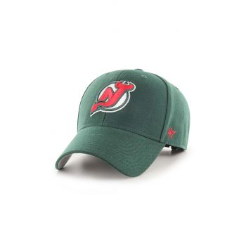 47 brand sapca NHL New Jersey Devils culoarea verde, cu imprimeu, HVIN-MVP11WBV-DG82 de firma originala