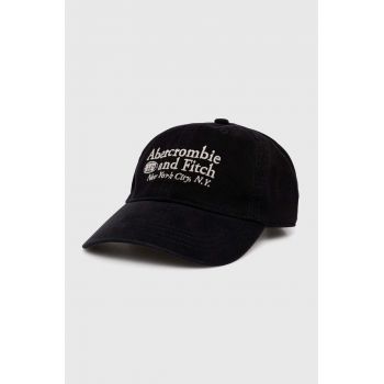 Abercrombie & Fitch șapcă de baseball din bumbac culoarea negru, modelator de firma originala