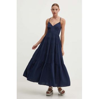 Abercrombie & Fitch rochie culoarea albastru marin, maxi, evazati