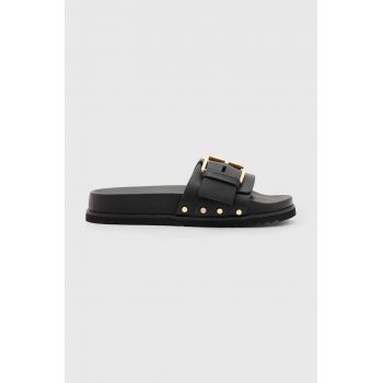 AllSaints slapi de piele Ellie Stud femei, culoarea negru, W029FA