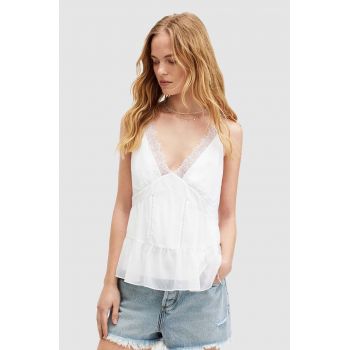 AllSaints top ROWEN TOP culoarea alb, neted, W072PA