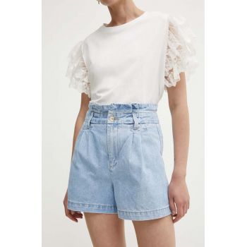 Answear Lab pantaloni scurti jeans femei, neted, high waist