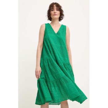 Answear Lab rochie din bumbac culoarea verde, mini, drept