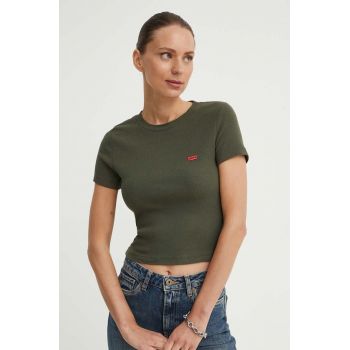 Levi's tricou femei, culoarea verde, cu turtleneck, A7419