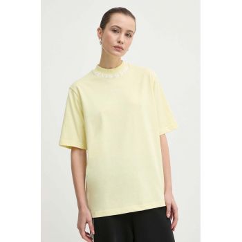 Miss Sixty tricou din amestec de mătase SJ5470 S/S culoarea galben, 6L1SJ5470000