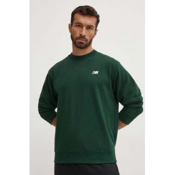 New Balance bluza barbati, culoarea verde, neted, MT41507NWG de firma original