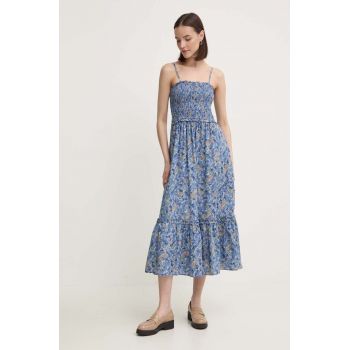 Pepe Jeans rochie din bumbac MARIELA midi, evazati, PL953582