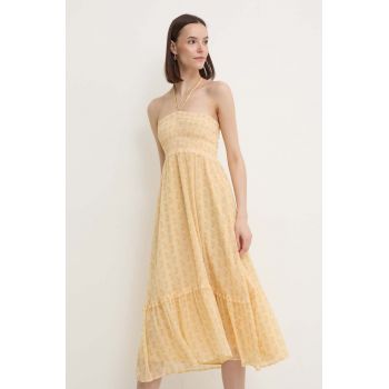 Pepe Jeans rochie MADISON culoarea galben, mini, evazati, PL901141