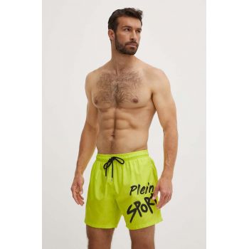 PLEIN SPORT pantaloni scurti de baie culoarea verde, PS24MBM05